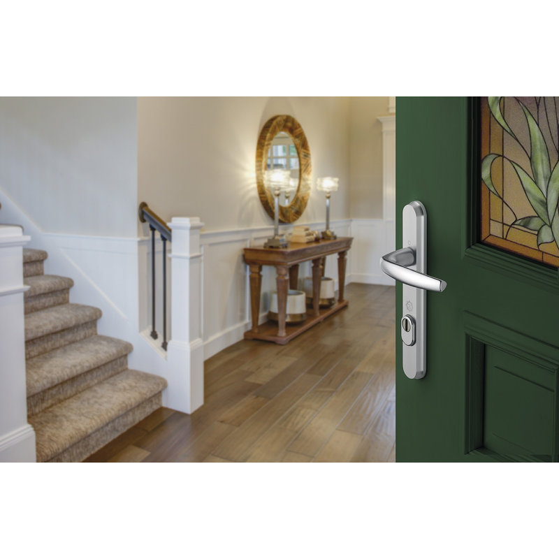 Atlanta Exterior Mortise Door Handle, Aluminium Sliver, universal
