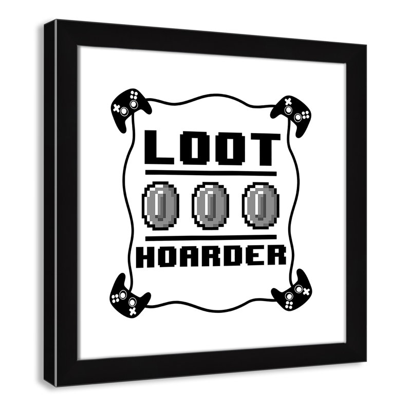 Impression sur papier Loot Hoarder Kids, H 18 po x l 18 po x P 0,63 po, Cadre noir