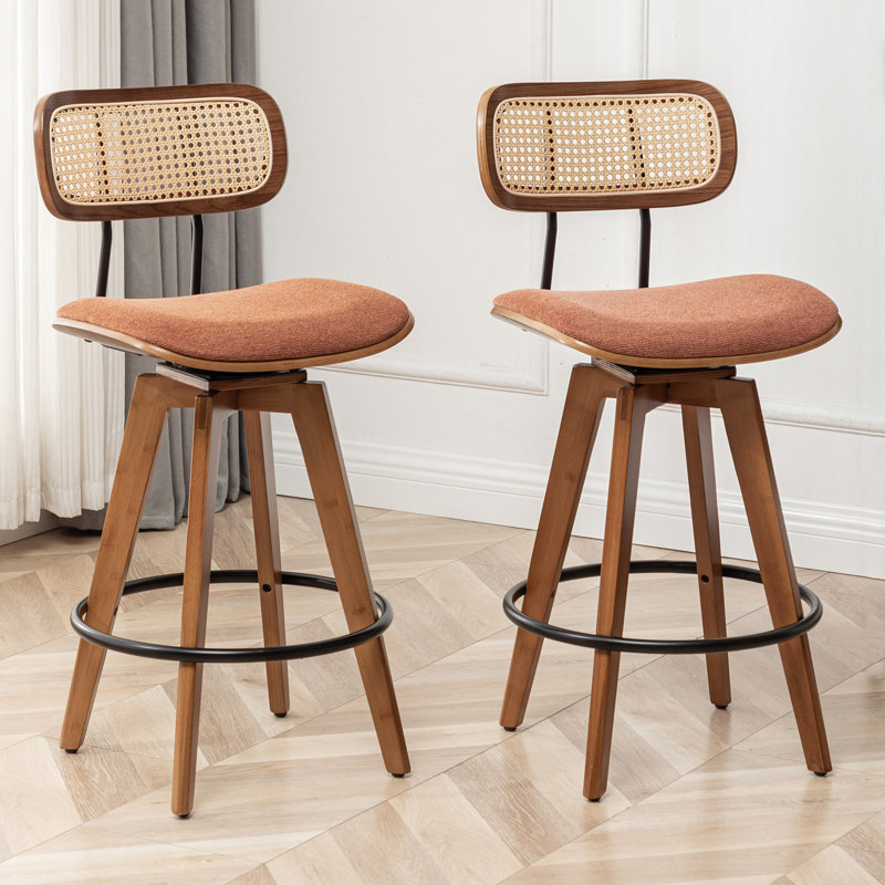 Sirine 66.8cm Swivel Bar Stool, Orange