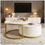 Table basse gigogne moderne moderne cannelée avec tiroir de 31,5 po-625802192-634335826