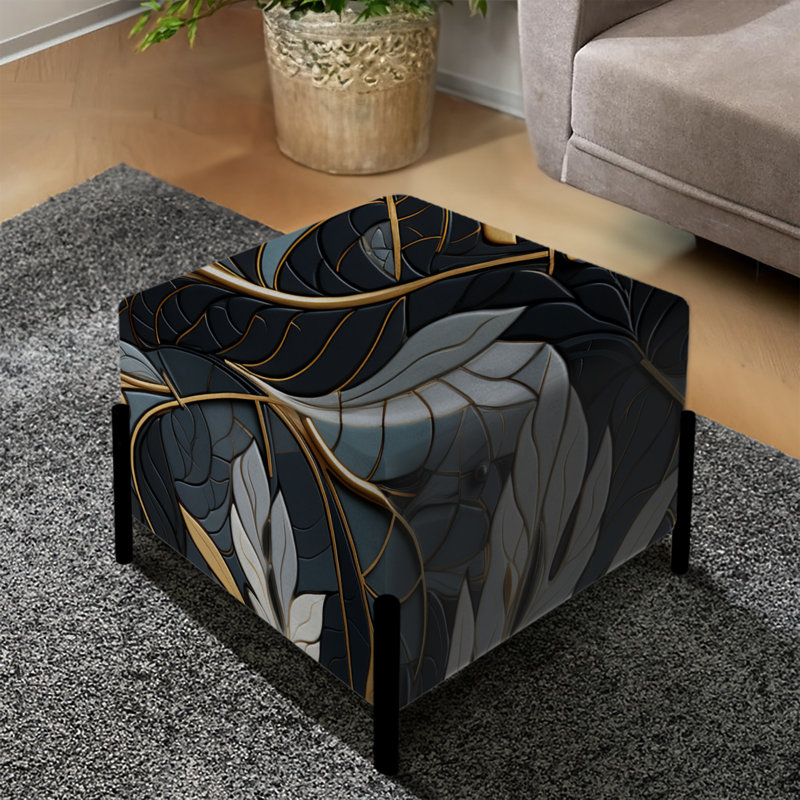 Tribal Essence Marble Motif II - Repose-pieds carré en marbre