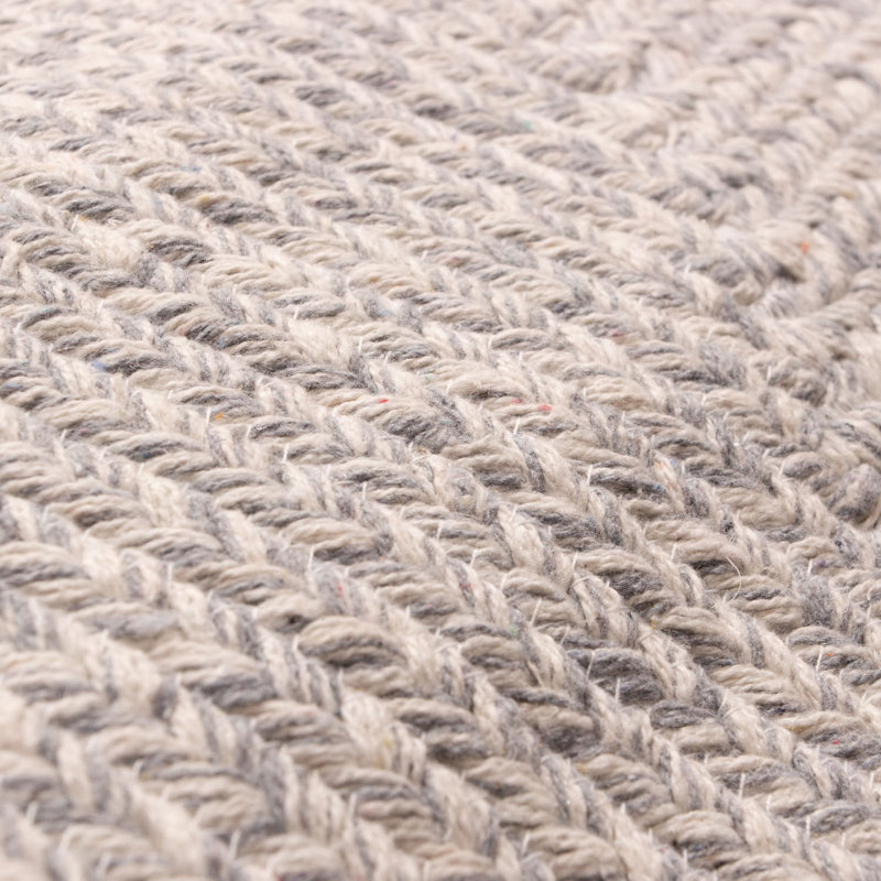Tapis gris clair réversible tressé à la main Etherton Farmhouse, Rectangle 2 pi x 3 pi