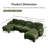 Compression Cozy Chenille Sectionals, Modern U Shaped Sofa For Home