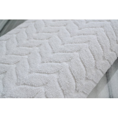 Romance Jacquard White Hand Towels
