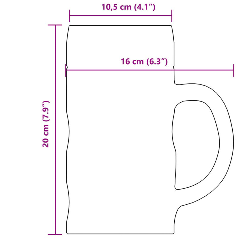  Beer Mugs With Handle Juice Glass Tumbler Beer Glasses Glass 6 Pcs