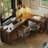 Walnut L-Shaped Solid Wood desks-107938147-107938148
