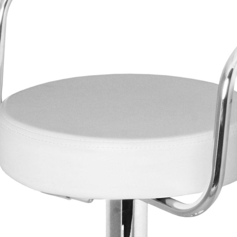 Zenith Swivel Upholstered Adjustable Height Counter Stool with Metal Frame, White