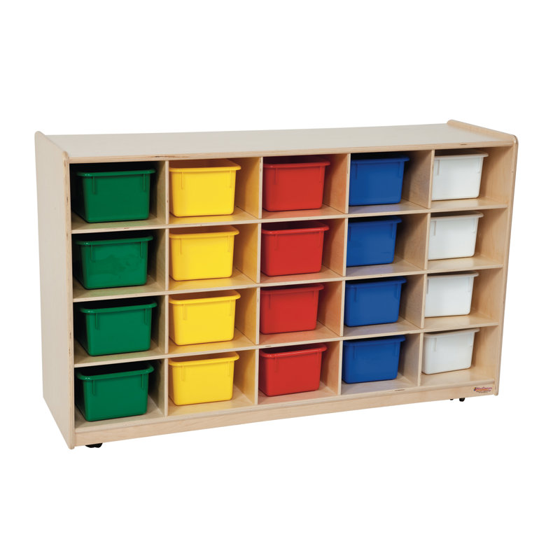 Casier Tip-Me-Not 20 compartiments avec roulettes, Assorted, Oui