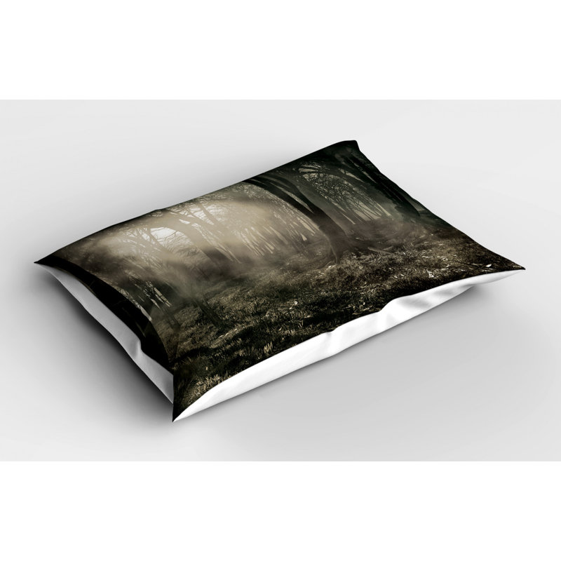 Black/Brown Polyester Microfiber Piece Sham, Twin