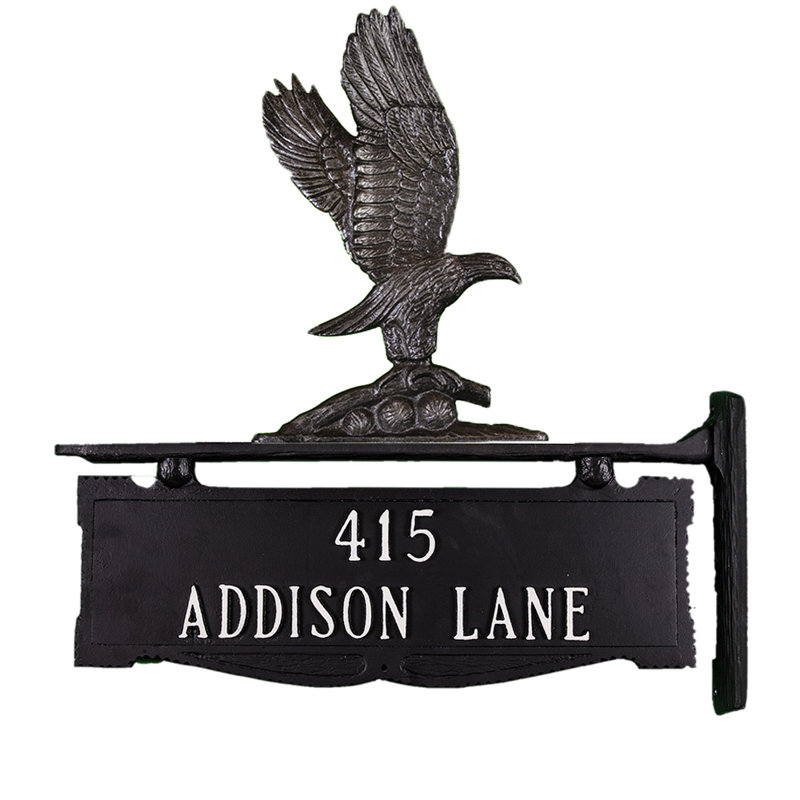 Poteau d'adresse 2 lignes Eagle, Oui, Fer suédois