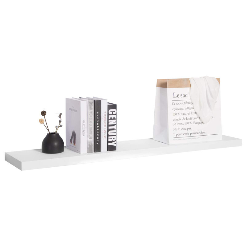Derrance Floating Shelf, White, 3.8cm H x 80cm W x 22.9cm D  
