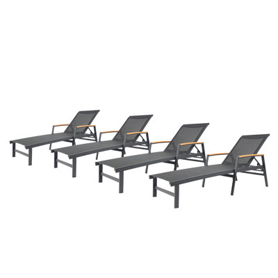 Yasmina Outdoor Metal Chaise Lounge Set