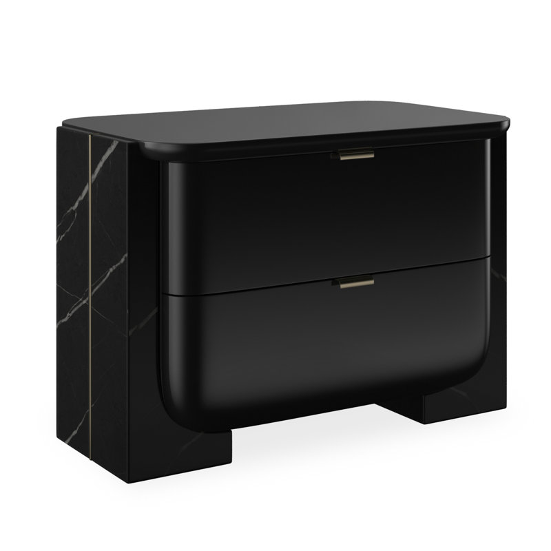 Overlap 2 - Drawer Nightstand, Black