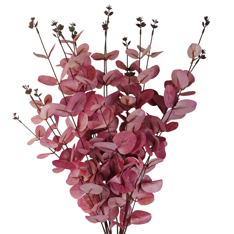Pack of 6 Artificial Eucalyptus Foliage, Pink, 80 cm x 20 cm