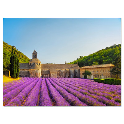 «Abbey of Senanque Lavender Flowers», reproduction de photo sur toile tendue encadrée