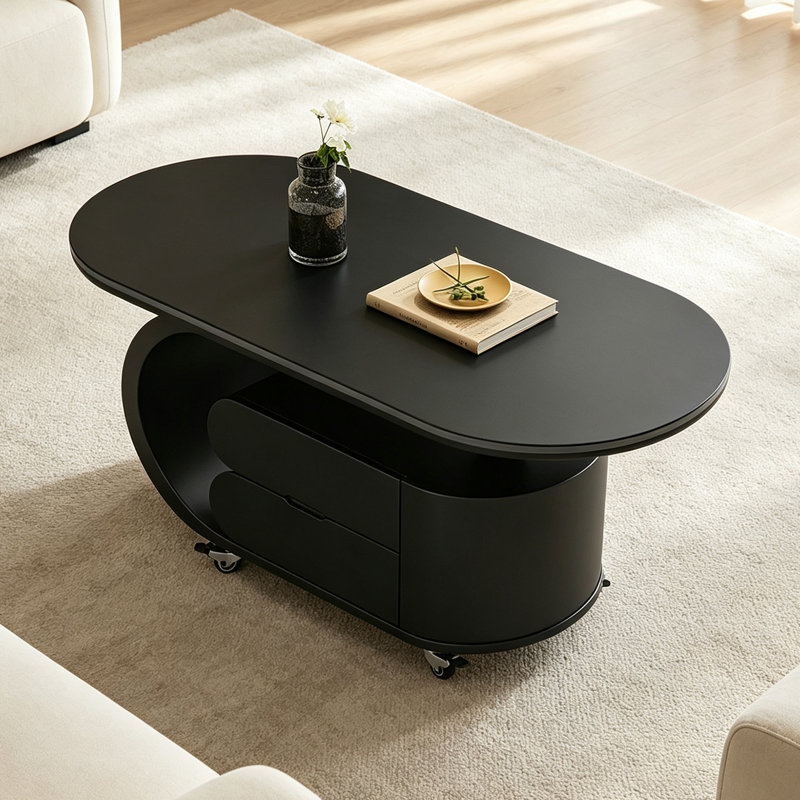 Holub, H 17,71 po x l 31,49 po x P 15,74 po, Noir, Couleur unie