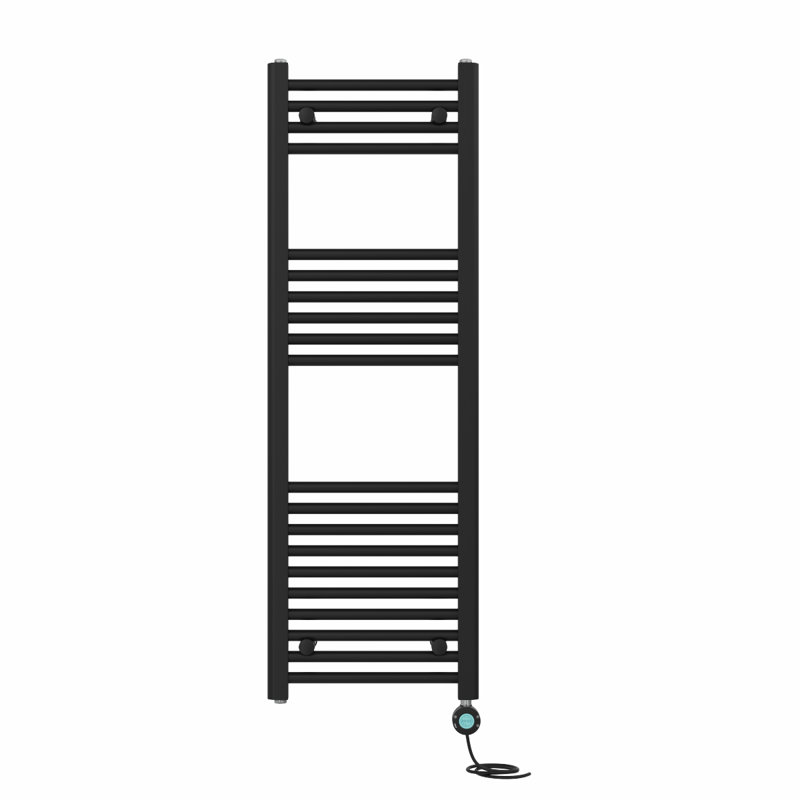 Arlandria Straight Towel Rail Heated Towel Rails, Black, 120cm H x 40cm W x 3cm D