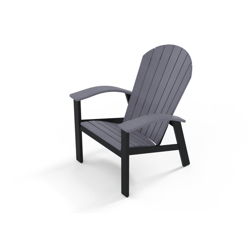 Chaise Adirondack en métal Augusto, Gris cape, Noir