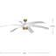 Ventilateur de plafond contemporain Insigna 72 po à six pales en laiton vintage avec pales blanches mates
