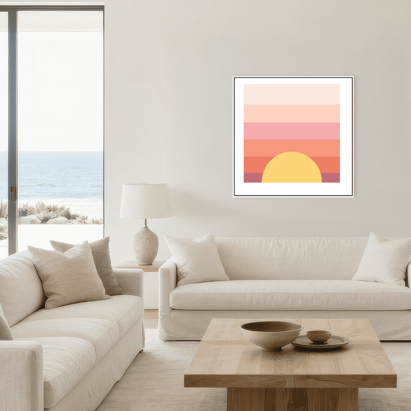 Golden Sol Print by Stefanie Bales, 10" H x 10" W x 2.375" D, Framed Canvas, White