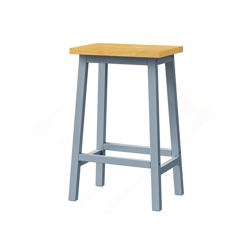 Solid Wood Bar Stools (Not Cheap Iron), 25.6" Tall Set of 2 Bar Chairs, Kitchen Counter Stools with Footrests, Farmhouse Stools for Dining Room, Kitchen, Counter, 