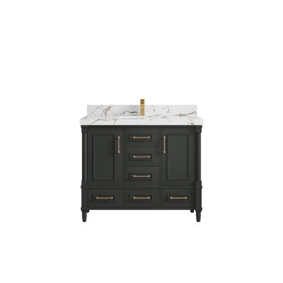Meuble-lavabo simple 42 po avec comptoir en quartz Aberdeen