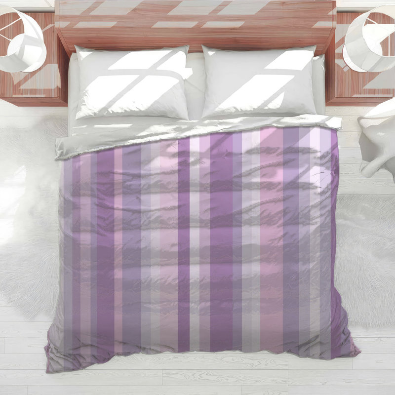 Purple Stripes Bedding Pattern Comforter Modern, Twin