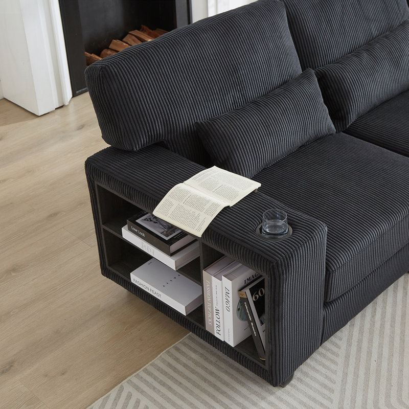 L-Shaped Modular Sectional Sofa, Black