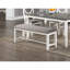 Table de salle à manger 6 pièces avec 4 chaises et un banc en bois d'hévéa