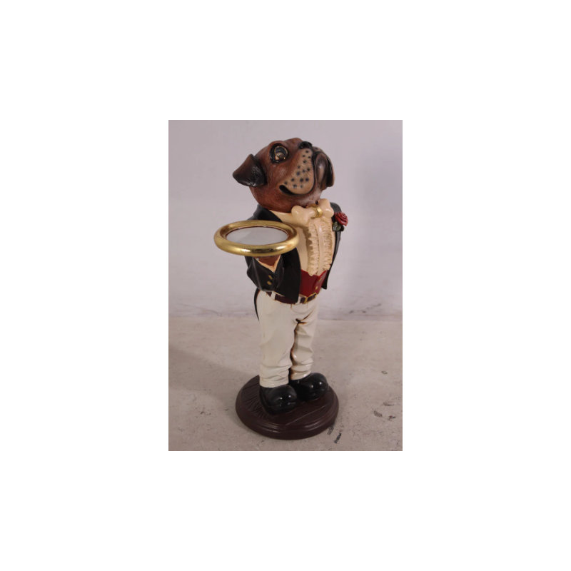 Small Bulldog Boxer Butler Statue