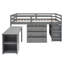 Low-Profile Twin Loft Bed with Cabinet, Rolling Desk, 3 Drawers