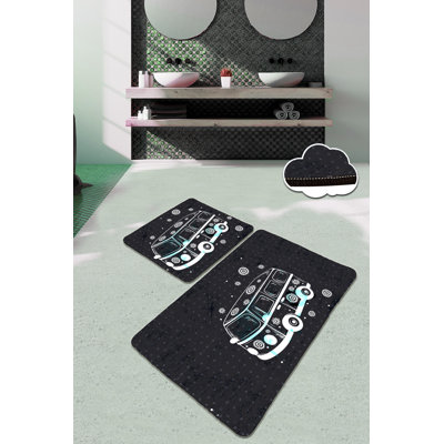 Ensemble de tapis de bain de qualité supérieure (2 pièces) en polyester antibactérien de 23,6 po x 39,4 po et de 19,7 po x 23,6 po | Dessous antidérapant, 700 g / m² | Lavable à la machine, doux et durable pour le confort de la salle de bain, design élégant et fonctionnel
