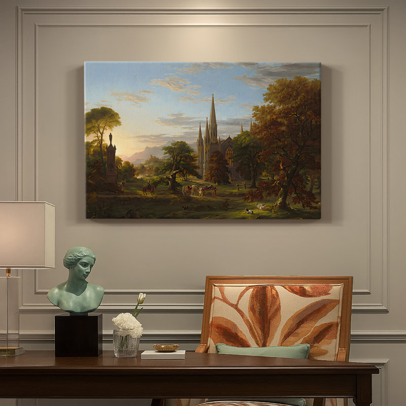 Le départ-Thomas Cole-Gallery, toile tendue-1837, 18 x 27