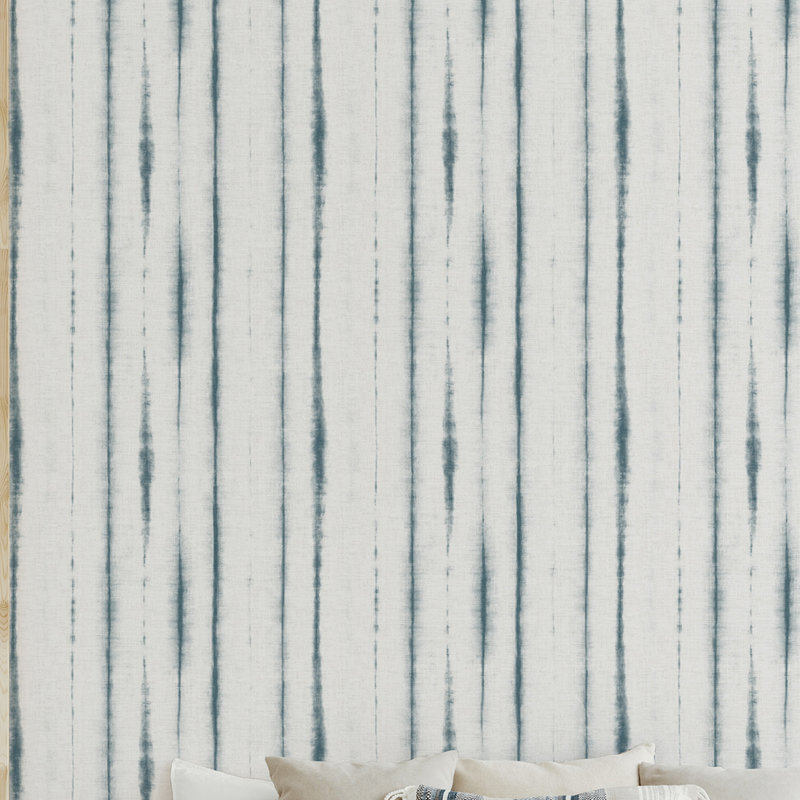 Rouleau de papier peint L 33 pi x l 20,5 po Orleans Shibori, Sarcelle