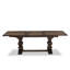 7 Piece Dinette Set Consist of a Rectangle Dining Table with Removable Leaf and 6 Black Faux Leather Parson Dining Room Chairs, Distressed Jacobean-37795312-37795314-37795316