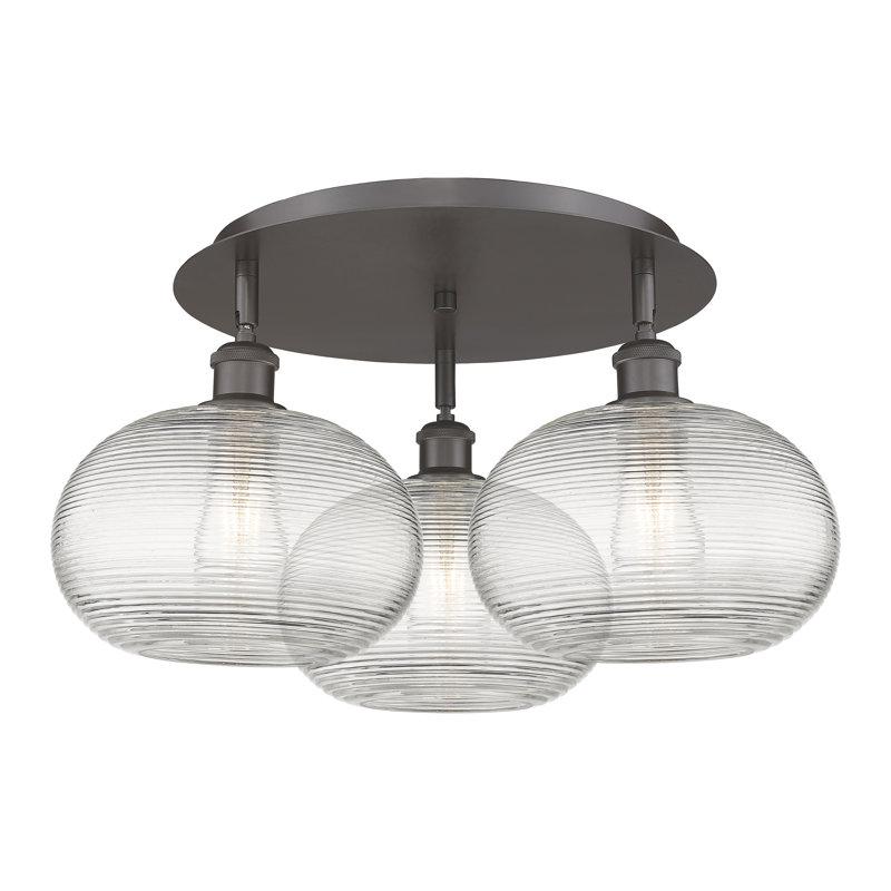 Plafonnier encastré Larrick, Bronze huilé, H 10,5 po x l 21,75 po x P 21,75 po