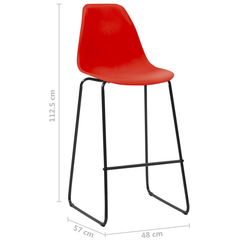 Alcaraz Counter Stool with Metal Frame, Red
