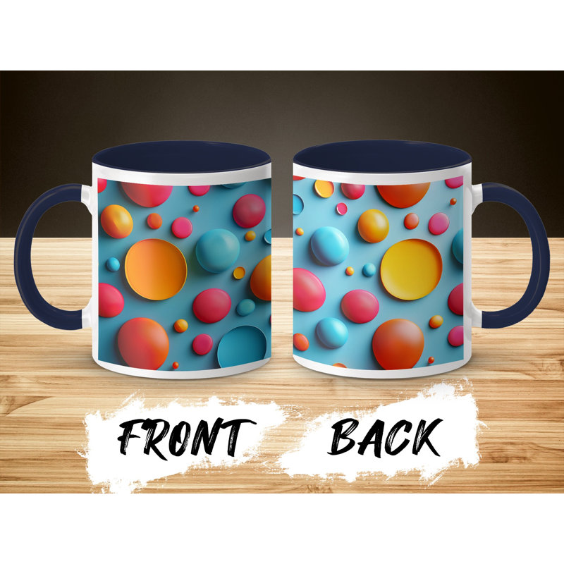 Polka Dot 11oz Accent Coffee Mug, Navy