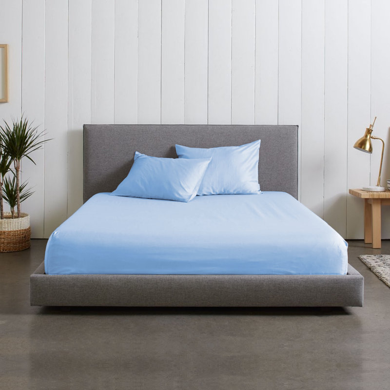 Microfiber Brushed Fitted Sheet, Single (3'), Light Blue