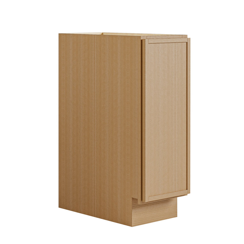 Armoire de cuisine moderne en chêne blanc avec boîte en contreplaqué, charnières et agencements personnalisés, Non, 15"