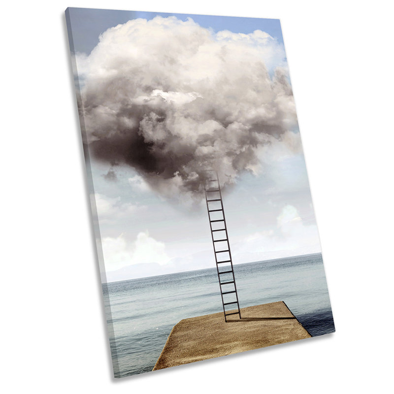 Surreal Ladder Clouds - Wrapped Canvas Print, 121.9cm H x 81.3cm W x 4cm D