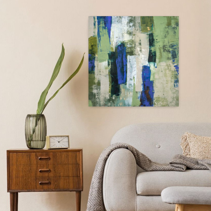 Foret D'Émeraude, art contemporain abstrait, H 24 po x l 24 po