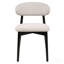Beige Cotton-Linen Fabric Upholstered Dining Chair with Black Solid Wood Legs, Armless Chair Set of 2 for Kitchen, Restaurant, Living, Meeting Room-129702407