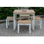 SoHo 36" Square Teak Aluminum Outdoor Dining Table-1290343115