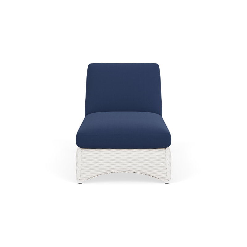 Loom Outdoor Chaise Lounge, White, Beach Navy