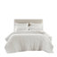Ensemble de literie en coton de qualité supérieure pour lit king, couette en mousseline blanche avec broderies.
