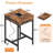 24X24 Inch Bar Table With Power Outlets & Storage, Modern Counter Height Pub Table With Sturdy Legs For Kitchen & Dining, High Top Console Indoor Table, Vintage