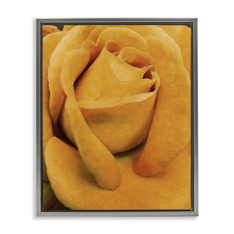 Art mural sur toile flottante encadrée «Yellow Yellow» par Alonzo Saunders, H 21 po x l 17 po, Cadre flottant gris lustré