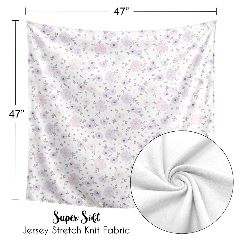 Aquarelle emmaillotée florale, Lavande / Gris
