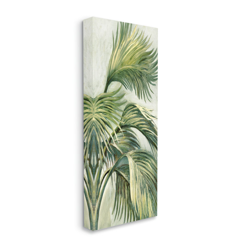 «Tropical Palm Fans On Canvas» par Merri Pattinian, reproduction, H 24 po x l 10 po x P 1,5 po